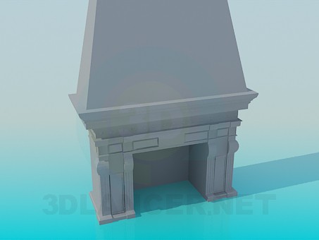 modello 3D Camino con dello stucco - anteprima