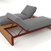3d model Double bed for relaxation with an aluminum frame made of artificial wood (Wine red) - preview