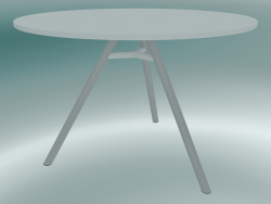Table MART (9834-01 (⌀ 110cm), H 73cm, blanc HPL, extrusion d'aluminium, revêtement en poudre blanch