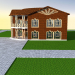 3 डी मॉडल बरामदे वाला घर - पूर्वावलोकन