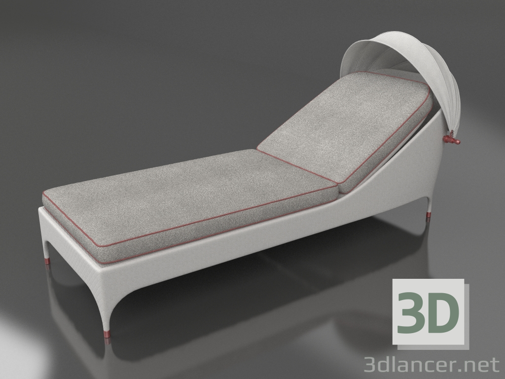 3d модель 1-місний лежак з сонцезахисним козирком (OD1000) – превью