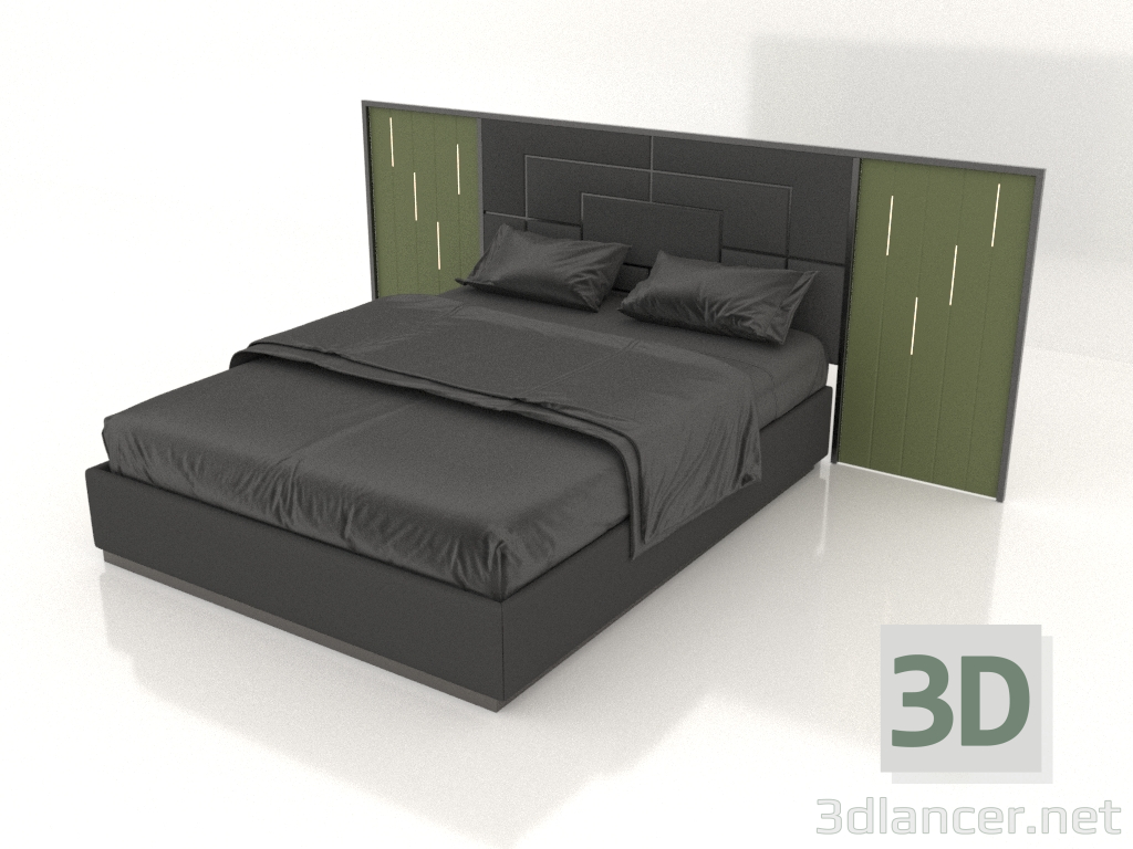 3d model Double bed (Arabesco) - preview