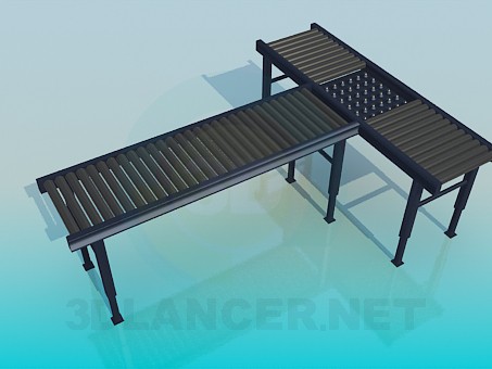 3d model T-shaped bench - preview