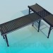 3d model T-shaped bench - preview