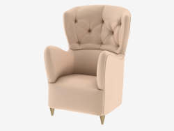 Armchair with curly armrests