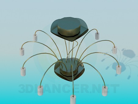 3d model Lámpara Chandelier con arcos metálicos - vista previa