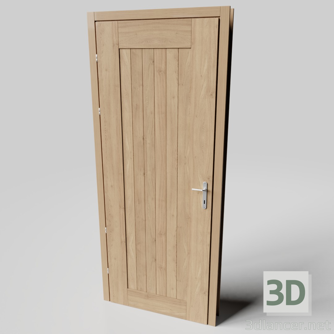 3d model Puerta madera - vista previa