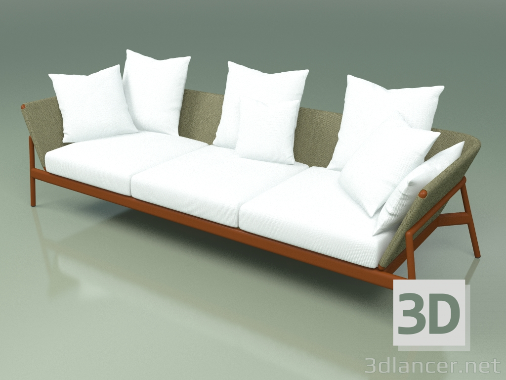 3D Modell Sofa 003 (Metall Rost, Batyline Olive) - Vorschau