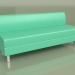 3d model Section Flagship 3-seater (Green leather) - preview