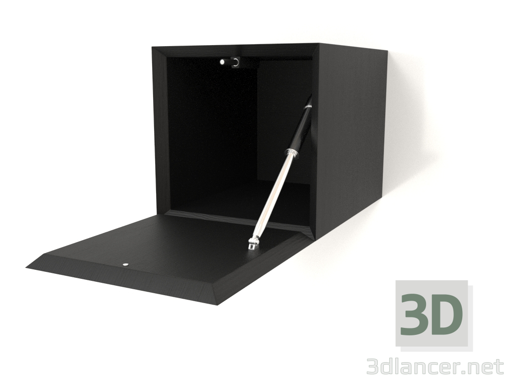 3D Modell Hängeregal ST 06 (offene Tür) (250x315x250, Holz schwarz) - Vorschau
