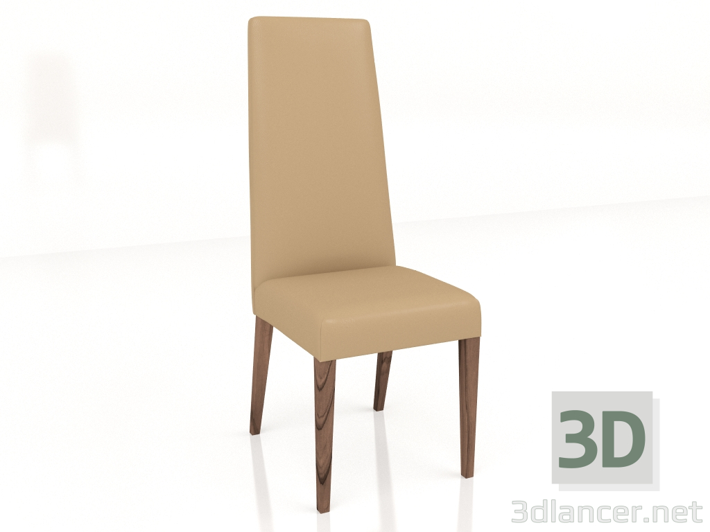 3D Modell Stuhl mit hoher Rückenlehne Classic Chair - Vorschau