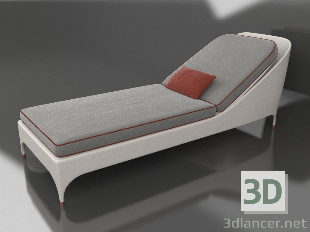 3d модель 1-местный лежак без солнцезащитного козырька (OD1001) – превью