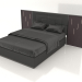 3 डी मॉडल डबल बेड (डार्क) - पूर्वावलोकन