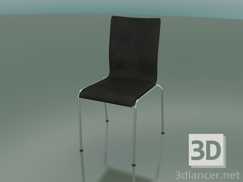 modello 3D Sedia a 4 gambe con schienale alto con rivestimento in pelle (104) - anteprima