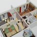 modèle 3D de Maison à panneaux CHPD-105 avec un appartement des années 90 acheter - rendu