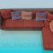 Modelo 3d Sofá de canto com almofadas - preview