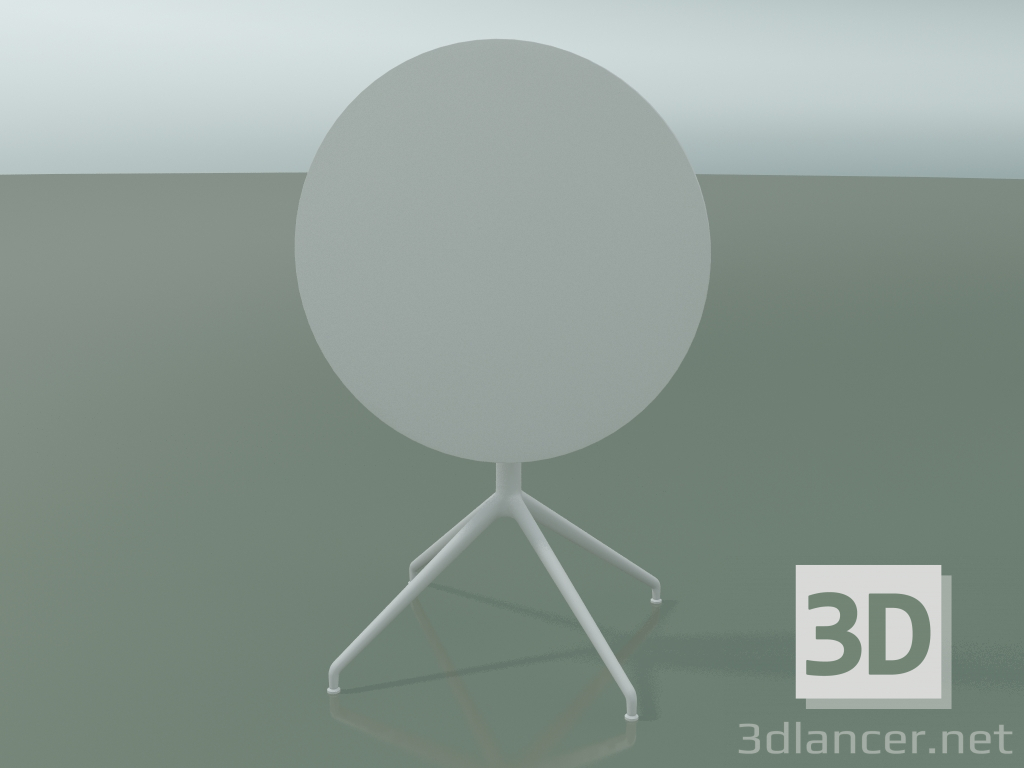 3D Modell Runder Tisch 5710, 5727 (H 74 - Ø69 cm, gefaltet, weiß, V12) - Vorschau