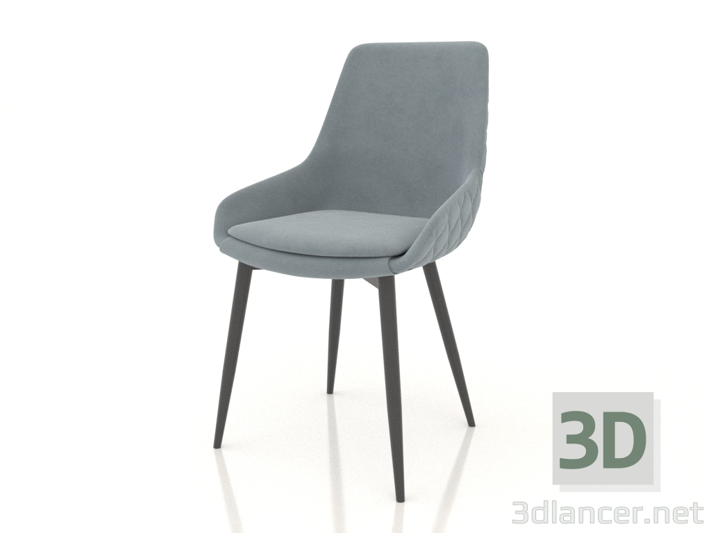 modèle 3D Chaise Gerti (gris-bleu - noir) - preview