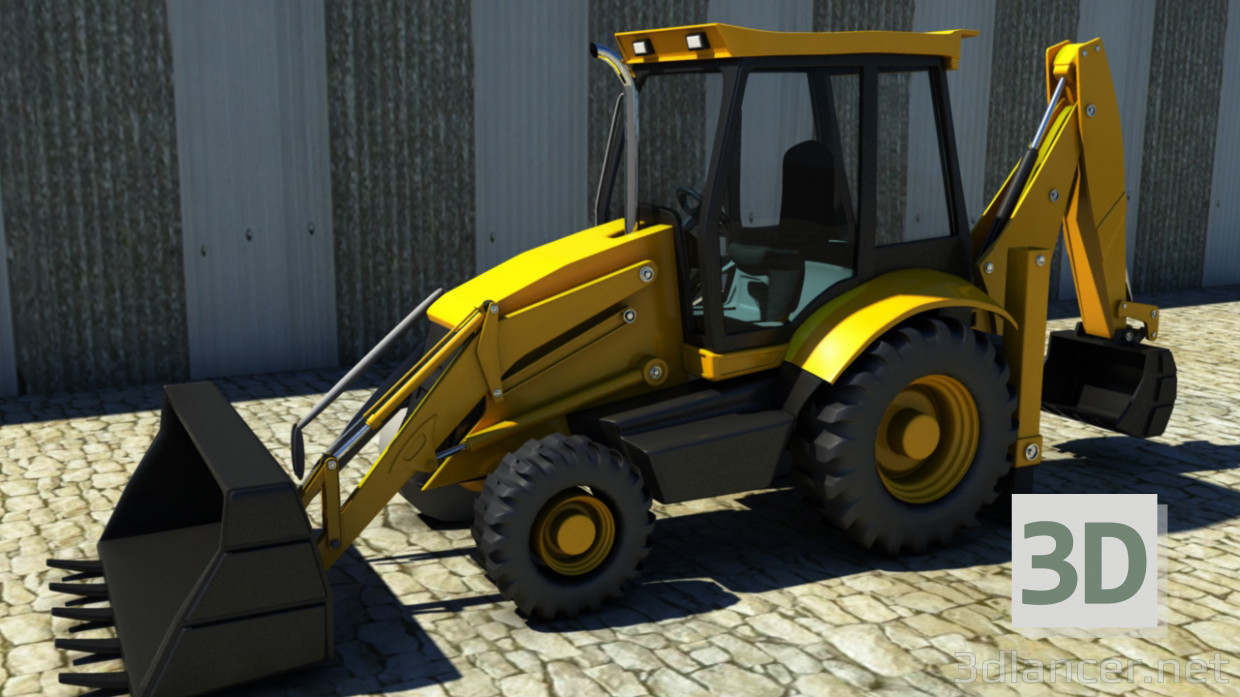 3d model bulldozer - preview