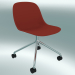 3d model Chair swivel Fiber on 4 wheels (Dusty Red, Chrome) - preview