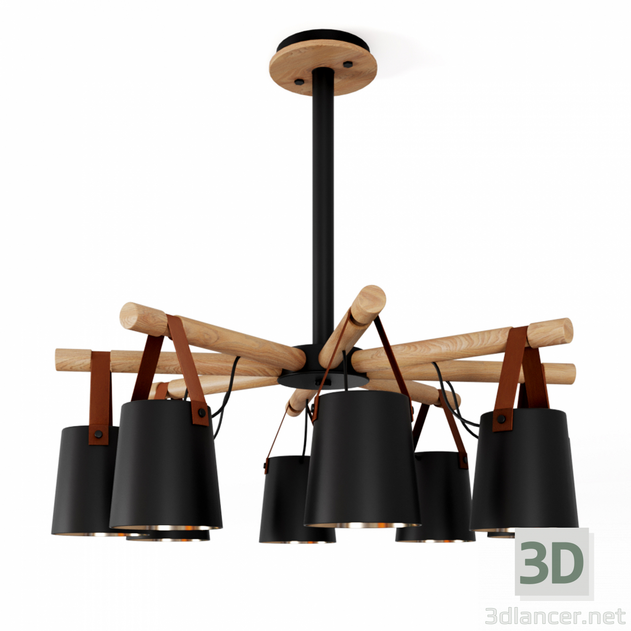 Lámpara colgante nórdica moderna nórdica 8 3D modelo Compro - render