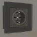 3d model Socket with grounding, shutters and lighting (bronze) - preview