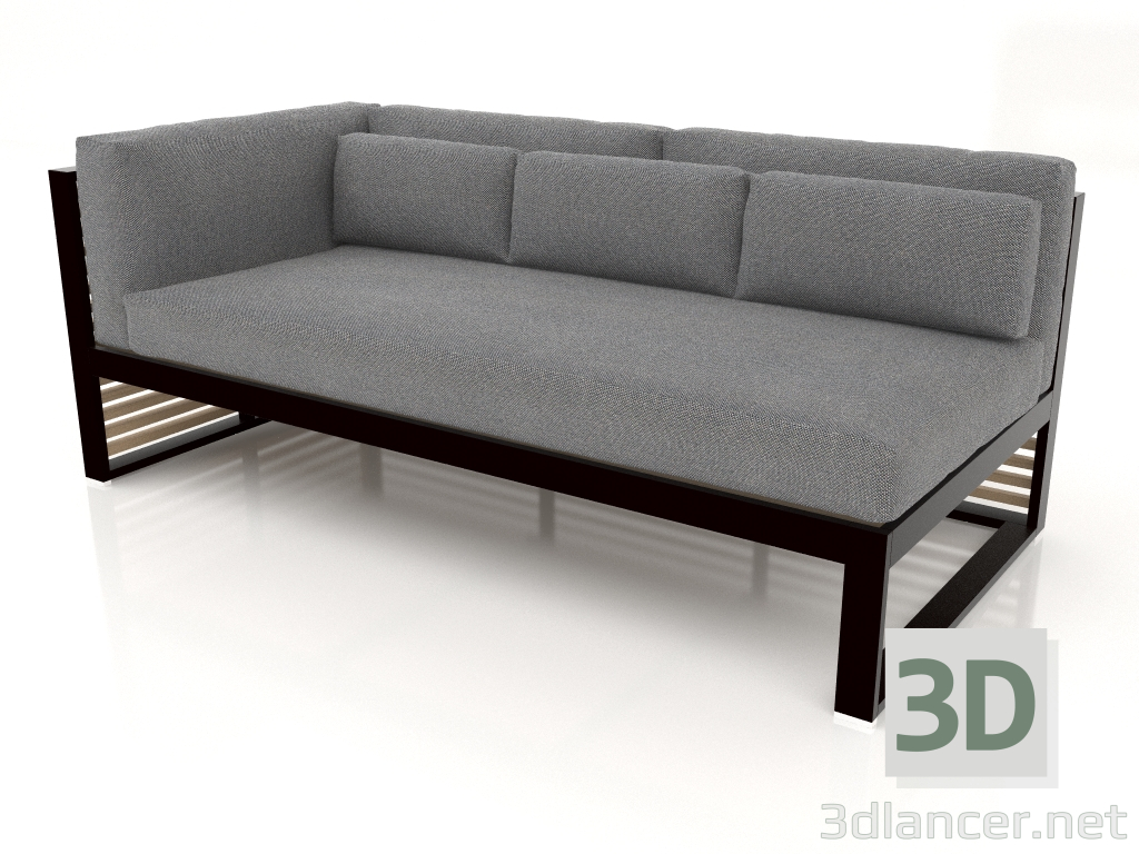 3D Modell Modulares Sofa, Abschnitt 1 links (Schwarz) - Vorschau