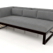 3d model Modular sofa, section 1 left (Black) - preview