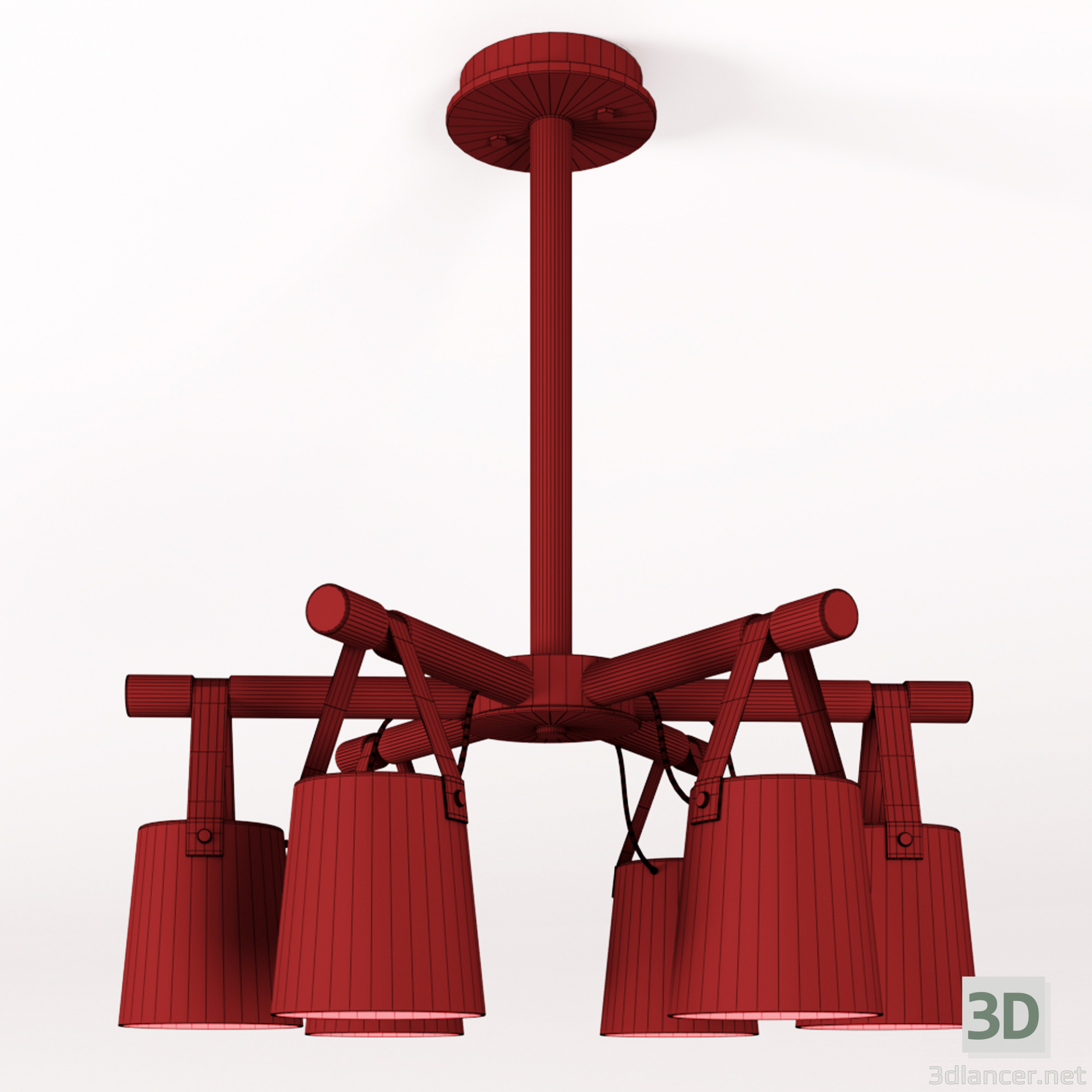 modello 3D di Lampadario moderno a sospensione a caduta nordica 6 comprare - rendering