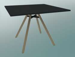 MART masası (9843-01 (100x100cm), H 73cm, HPL siyah, alüminyum, doğal kül kaplamalı)
