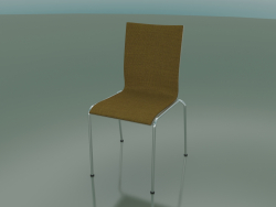 Stuhl mit 4 Beinen und hoher Rückenlehne mit Stoffbezug (104)