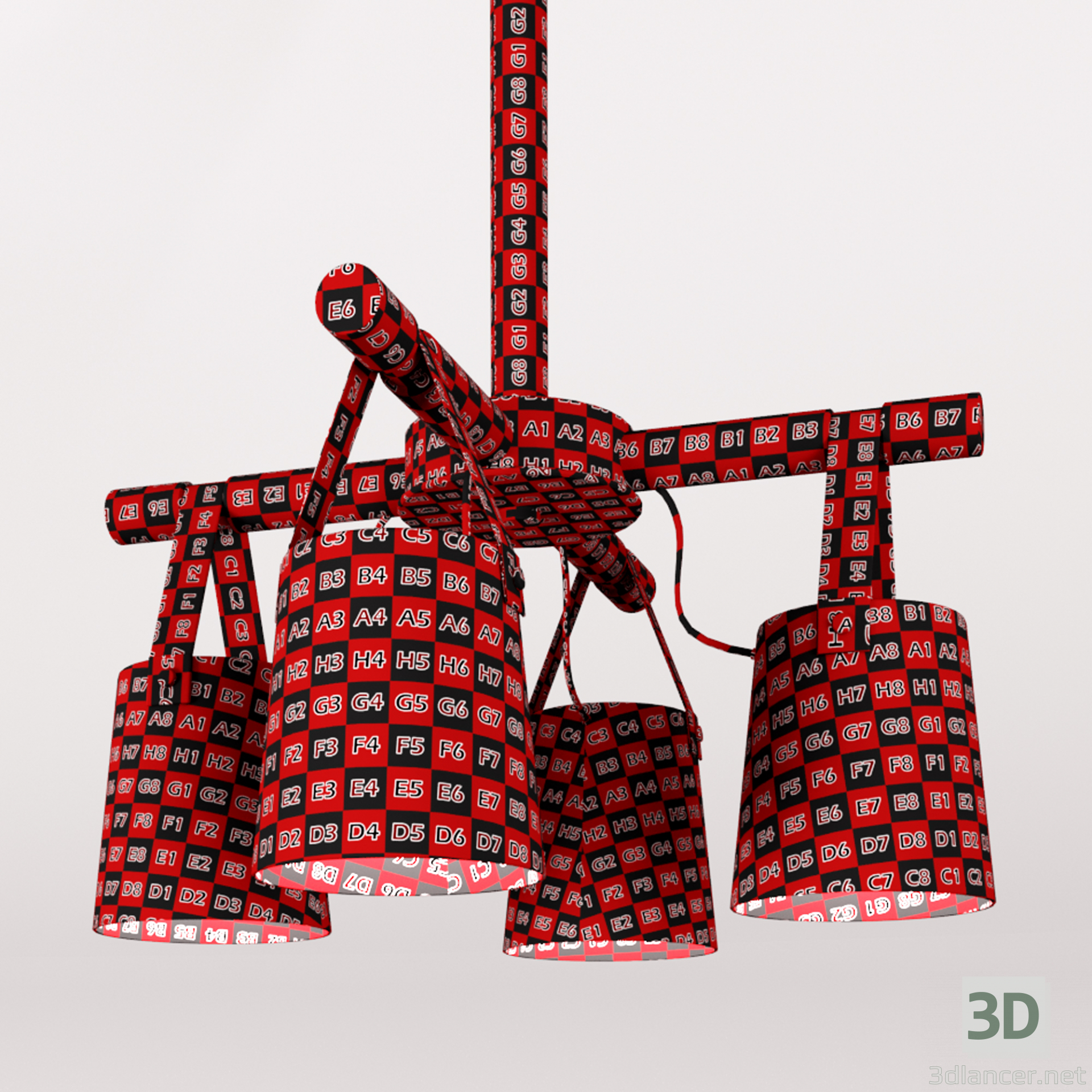 modèle 3D de Lustre suspendu nordique moderne 4 acheter - rendu