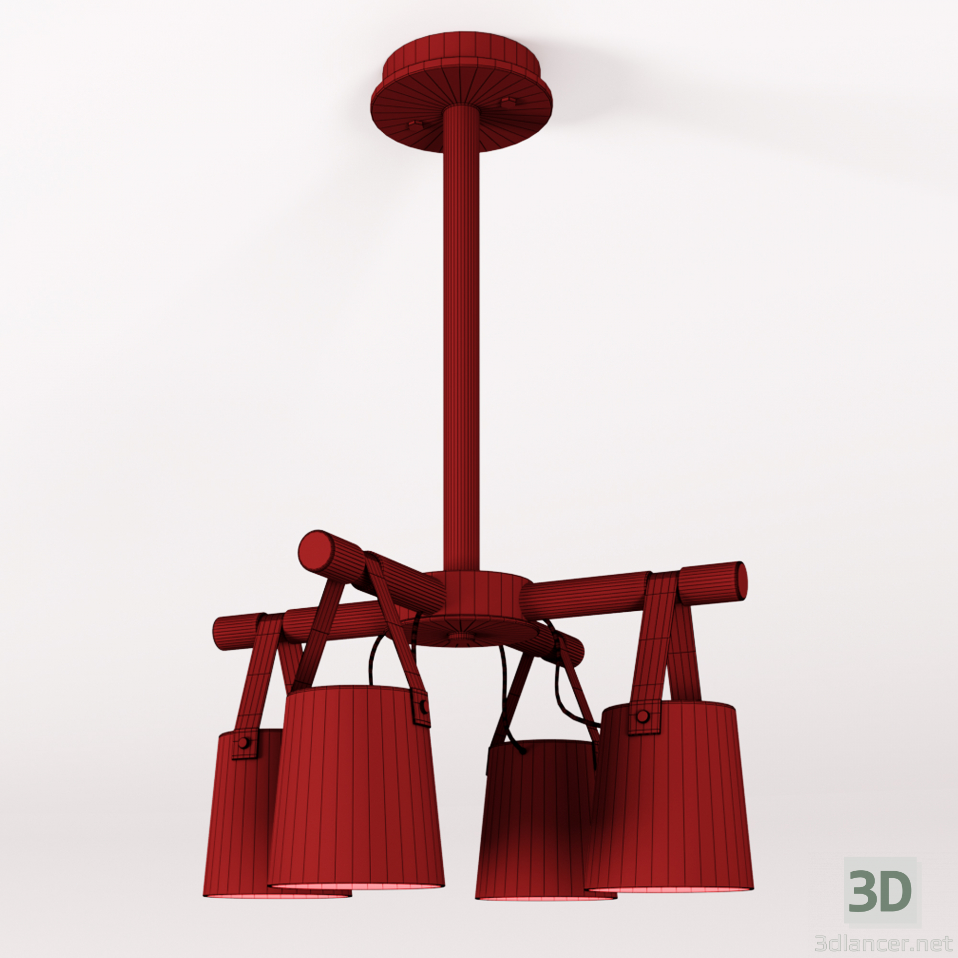 modèle 3D de Lustre suspendu nordique moderne 4 acheter - rendu