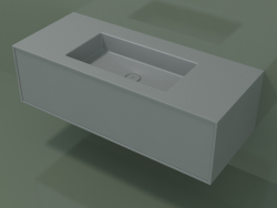 Washbasin with drawer (06UC72401, Silver Gray C35, L 120, P 50, H 36 cm)