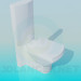 3D modeli Yüksek deşarj tuvalet ile tuvalet - önizleme