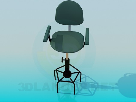 modello 3D Sgabello con gambe alte - anteprima