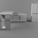 modèle 3D meubles de bureau - preview