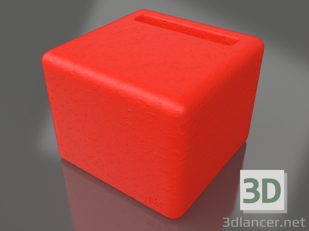 3D Modell Hocker (Rot) - Vorschau