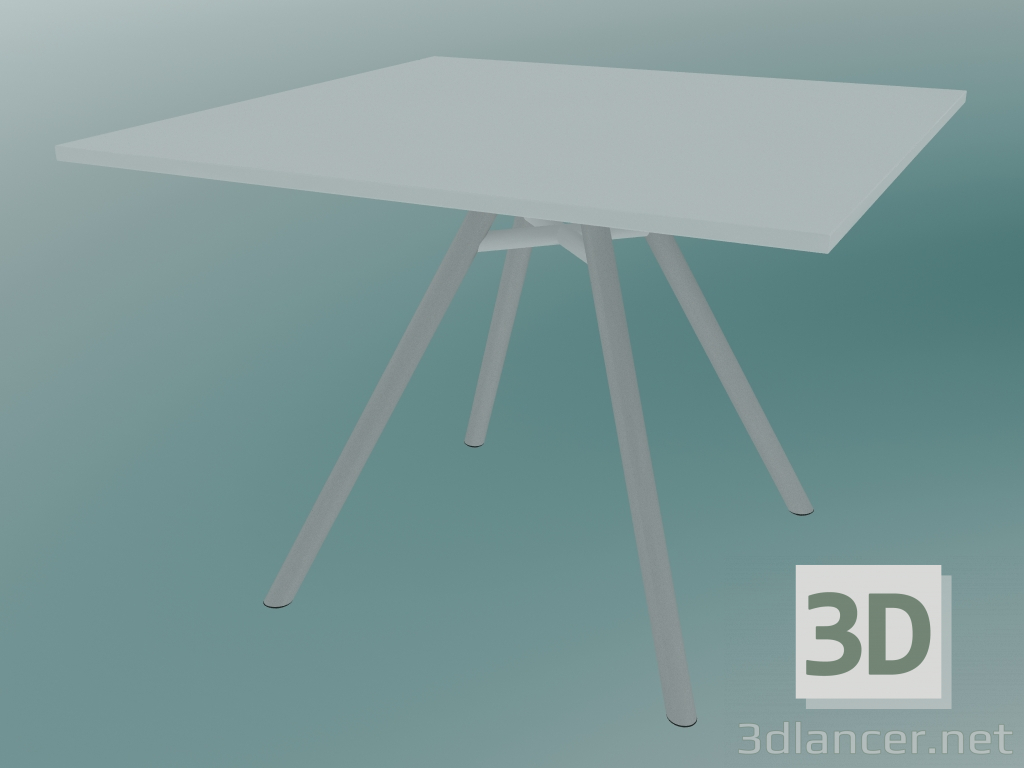 modello 3D Tavolo MART (9843-01 (100x100cm), H 73cm, HPL bianco, estruso di alluminio, verniciato a polvere bia - anteprima