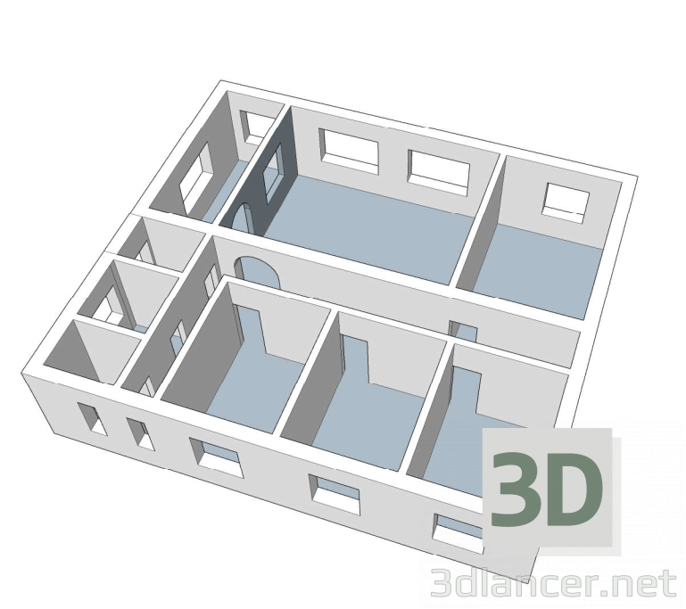modello 3D Cornice della casa - anteprima