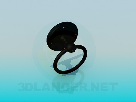 3d model Door handle with a ring - preview