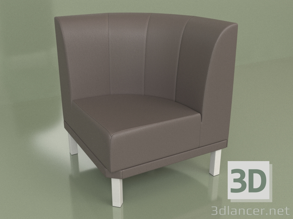 3d model Hall section corner 90 ° - preview