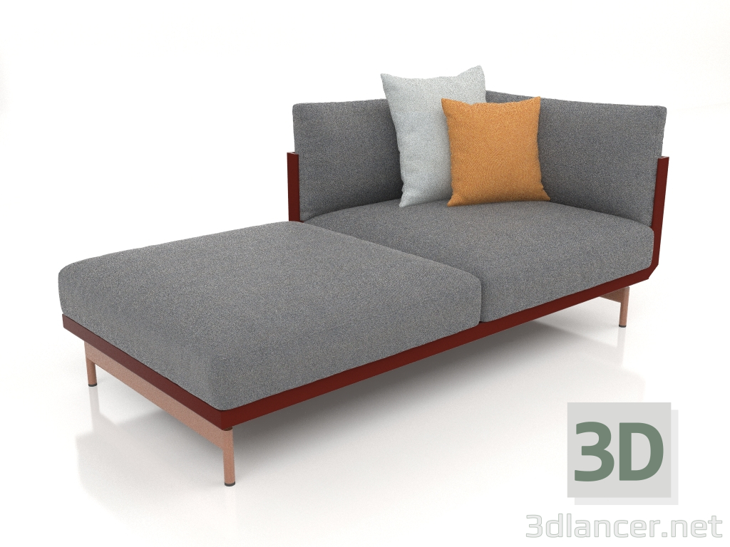 3D Modell Sofamodul Teil 2 links (Weinrot) - Vorschau