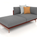 modello 3D Modulo divano, sezione 2 sinistra (Rosso vino) - anteprima