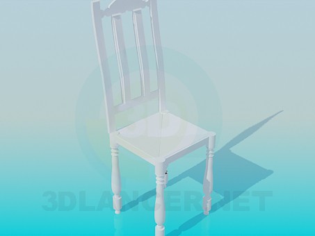 3d модель Дерев'яний стілець з різьбленими ніжками – превью