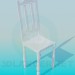3d модель Дерев'яний стілець з різьбленими ніжками – превью
