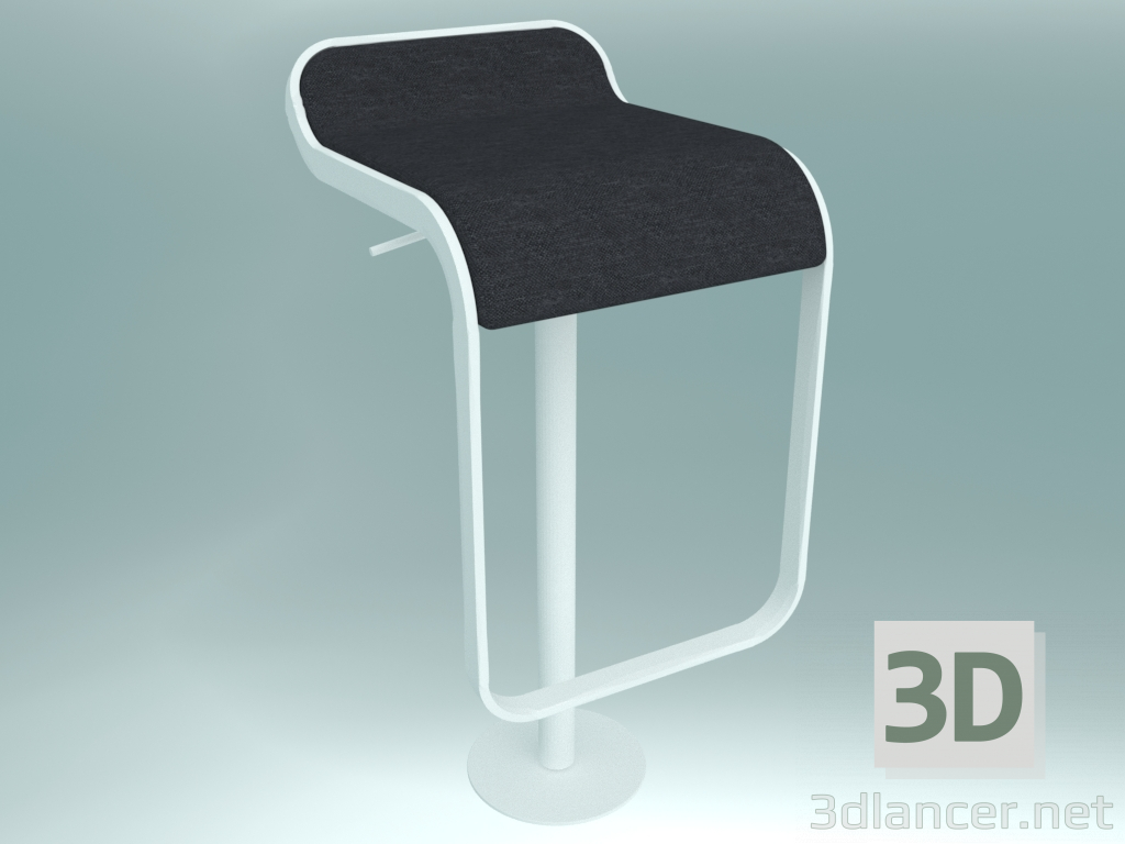 modello 3D Sgabello autoregolante LEM (tessuto S83 H66-79, base di fissaggio a pavimento Ø 20 cm) - anteprima