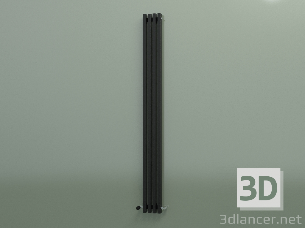 3d модель Вертикальний радіатор RETTA (4 секц 2000 мм 60х30, чорний глянцевий) – превью