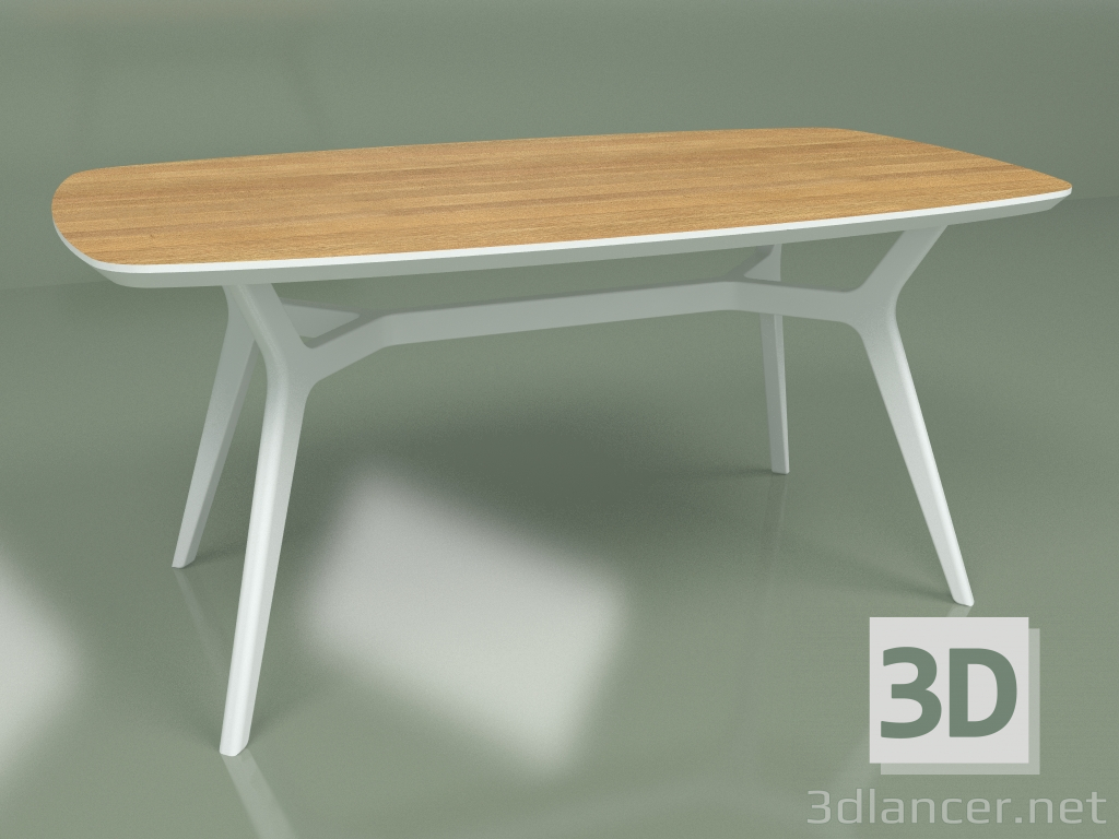 modello 3D Tavolo da pranzo Johann Oak (bianco, 1600x900) - anteprima