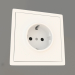 3d model Schuko grounding and shutter socket (16A, 250V, screw-on, matt white, DA22033) R98 - preview